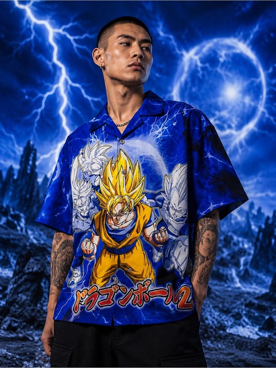 Other - Dragon Ball Z Graphic Shirt in Blue and Yellow